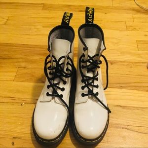 Dr. Martens white combat boots